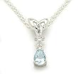 Sterling Silver Celtic Knot and Genuine Blue Topaz Pear Drop Pendant with 16