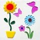 Flowers & Butterfly Gel Window Sticker