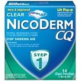 NicoDerm CQ Smoking Cessation Aid, Clear Patch, Step 1 14 ea 31g BJlfDKL. SL160 NicoDerm CQ Smoking Cessation Aid, Clear Patch, Step 1 14 ea