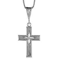 Sterling Silver Cross Pendant, 1 1/8 in. (28mm)