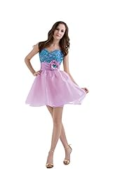 One Shoulder Organza Short Evening Dress 