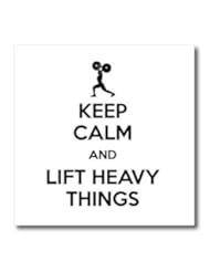 Art and Craft Supply: 3dRose ht_128171_3 Keep Calm and Lift Heavy Things, Gym Humor, Iron on Heat Transfer for White Material, 10 by 10-Inch - 3D Rose