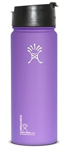 Hydro Flask Wide Mouth Stainless Steel Drinking Bottle with Hydro Flip Cap, Acai Purple, 18-Ounce