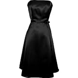 50'sStraplessSatinFormalBridesmaidPromDressHolidayGown