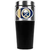 NHL Buffalo Sabres 16oz Travel Tumbler with Black Sleeve