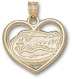 Florida Gators Gator Head Heart Pendant - 14KT Gold Jewelry