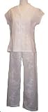 Kiyomi Womens White Floral Embroidered Cotton Pj Pajama - Size S, M, L