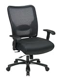 Big Mans Professional Leather Seat and Air Grid Back Knee Tilt Chair w/ 2 Way Adj. Arms