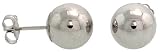 10k White Gold 8mm Ball Stud Earrings