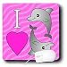 Janna Salak Designs Under the Sea - I Love Dolphins Pink - Mouse Pads