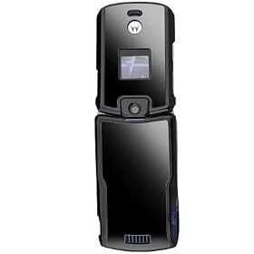 Motorola Razr V3 Special Edition High Luster Black Metal Insert Snap-on Crystal Case