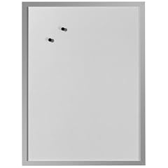 Herlitz 10524627 Whiteboard und Magnettafel, 40 x 60cm, wei� mit silbernen Holzrahmen