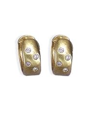 14k Solid Gold Round Diamond Huggie Earrings (0.16 ct.tw.)
