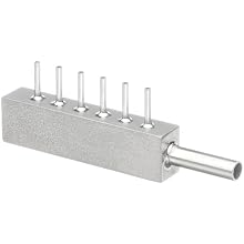 Stainless Steel Hypodermic Tube Fitting, Manifold, Inlet - 9 Gauge, 6 Outlets- 18 Gauge