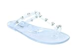 Holster HST07 CLEAR Flat Jelly Sandals with studs