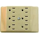 Cooper Wiring Devices 1146V-SP 15-Amp 125-Volts Six Outlet Tap Duplex Receptacle, Ivory