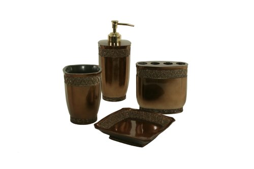 Croscill Cheshire 4-Piece Bath Set, Bronze