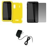 EMPIRE Yellow Silicone Skin Case Cover + Screen Protector + Home Wall Charg ....