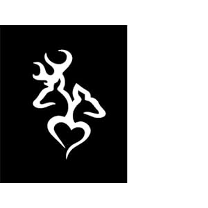 Browning Deer Head Heart Logo (Decal will come in WHITE)