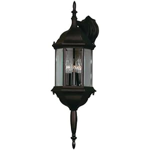 Large Custom Fit Outdoor Wall Lantern, 3LIGHT, BLACK by 