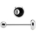 Stainless Steel Eight Ball Barbell Tongue Ring