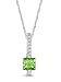 18k White Gold or Yellow Gold Peridot and Diamond Pendant