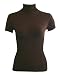 Brown Seamless Short Sleeve Turtleneck Top Diamond Pattern