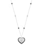 10k White Gold Black and White Diamond Heart Pendant (1/2 cttw, I-J Color, I2-I3 Clarity), 18"