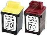Combo Pack II Lexmark 70/20 Remanufactured (1 BLK+1 CLR)