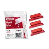 2 Plastic File Folder Tabs, 1/5 Tab, Red, 25/Pack ESS42RED