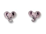Baby Elephant Sterling Silver & Enamel Post Earrings