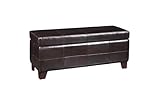 Modus Furniture Upholstered Milano Storage Bench, Chocolate Leather