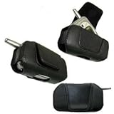 Black Horizontal Genuine Leather Case for Sony Ericsson Z520/Z520a