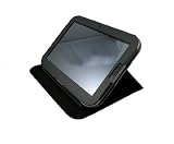 GTMax Black Premium Leather Folio Cover Case with Built-in Stand + Black Neck Strap Lanyard For Lenovo IdeaPad K1 10.1-Inch Android Tablet