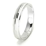 Faceted Diamond Cut 925 Sterling Silver Wedding Band Ring