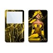 Ghost In The Pod (Gold) Design Skin Decal Sticker for Apple iPod video 30GB/ 60GB/ 80GB Player