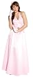 Satin Halter Dress Crystal Pin Prom Holiday Gown Formal Bridesmaid