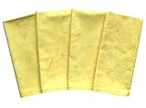 ArtisanStreet's Bright Lemon Yellow Two-Ply Batik Napkins Set of 4. Reversible Construction with Topstitching. Machine Washable, No Iron. Hand Crafted, Limited Edition.