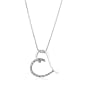 Sterling Silver & Diamond Heart Pendant with 18" Box Chain