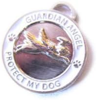Luxepets Guardian Angel Dog Charm, Silver