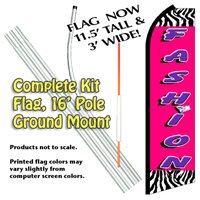 FASHION Feather Banner Flag Kit (Flag, Pole, & Ground Mt)