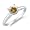 1/2 CT Champagne Diamond Solitaire Ring 14K White Gold In Size 5 (Available In Sizes 5 - 10)