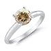 1/4 CT Champagne Diamond Solitaire Ring 14K White Gold In Size 7 (Available In Sizes 5 - 10)