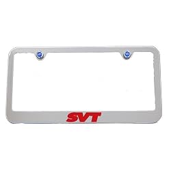 Ford SVT Red logo Chrome License Plate Frame High-End
