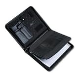 E-Keeper Letter Size Duo 8-1/2x11 Pad Holder, Nappa Leather-Look, Black SAM70840