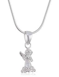 VINANI brand Germany 925 Sterling Silver Women Pendant standing Angel with Violin & Snake Chain Necklace AEG-S