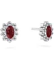 Genuine Ruby 14kt White Gold Earrings