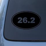 26.2 MARATHON RUNNING EURO OVAL - Vinyl Car Decal Sticker #1765 | Vinyl Color: Black