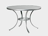 Siena Garden Gartentisch Denver Aluminiumgestell silber, Glasplatte satiniert