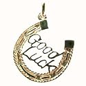 9ct Yellow Gold Solid Charm Horseshoe with Good luck